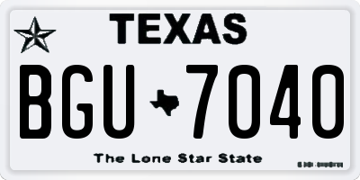 TX license plate BGU7040
