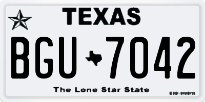 TX license plate BGU7042