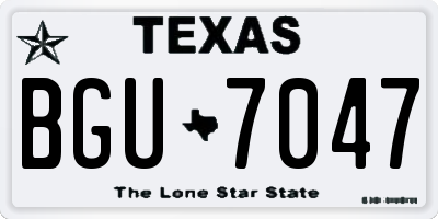 TX license plate BGU7047