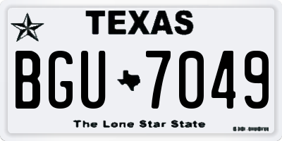 TX license plate BGU7049