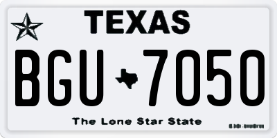 TX license plate BGU7050