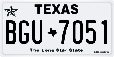 TX license plate BGU7051