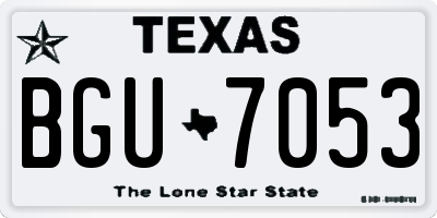 TX license plate BGU7053