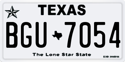 TX license plate BGU7054