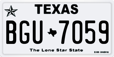 TX license plate BGU7059