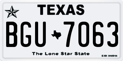 TX license plate BGU7063