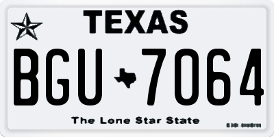 TX license plate BGU7064