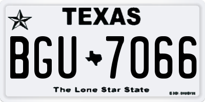 TX license plate BGU7066