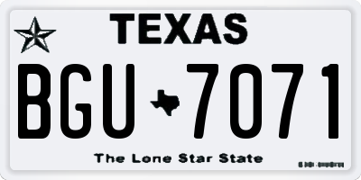 TX license plate BGU7071