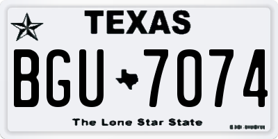 TX license plate BGU7074