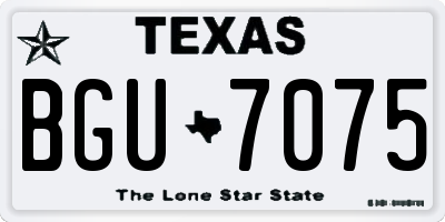 TX license plate BGU7075