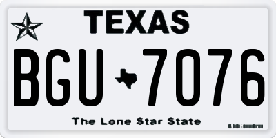TX license plate BGU7076
