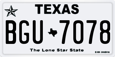 TX license plate BGU7078