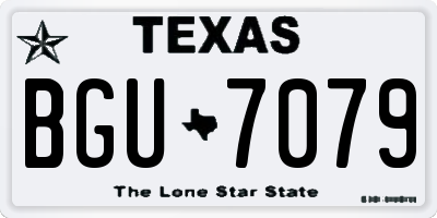 TX license plate BGU7079