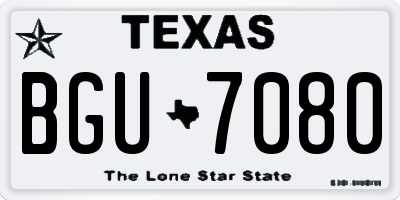 TX license plate BGU7080