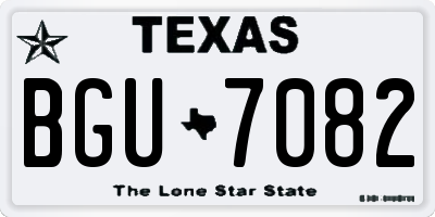 TX license plate BGU7082