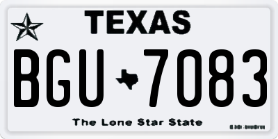 TX license plate BGU7083