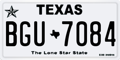 TX license plate BGU7084