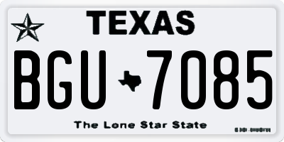 TX license plate BGU7085