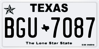 TX license plate BGU7087
