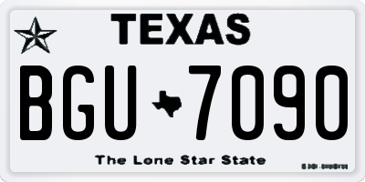 TX license plate BGU7090