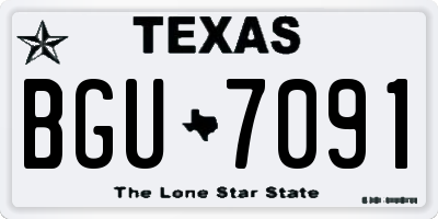 TX license plate BGU7091