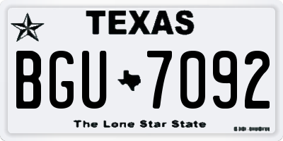 TX license plate BGU7092