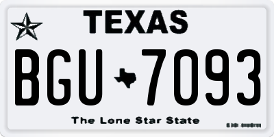 TX license plate BGU7093