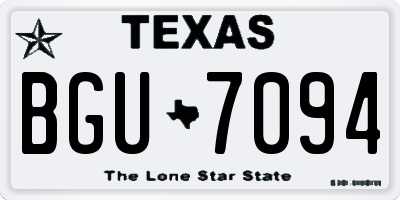 TX license plate BGU7094