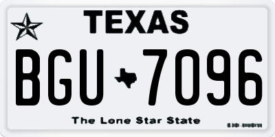 TX license plate BGU7096