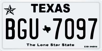 TX license plate BGU7097
