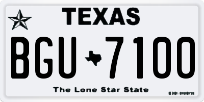 TX license plate BGU7100