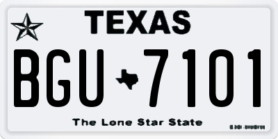 TX license plate BGU7101