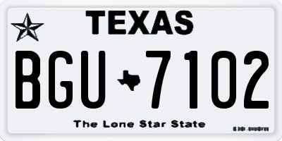 TX license plate BGU7102
