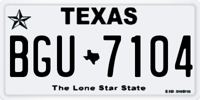 TX license plate BGU7104