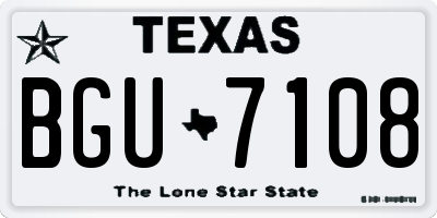 TX license plate BGU7108