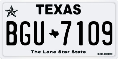 TX license plate BGU7109