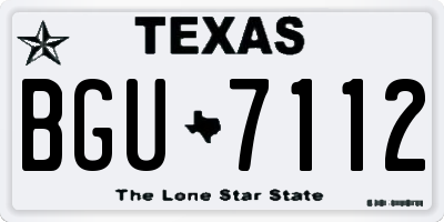 TX license plate BGU7112