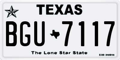 TX license plate BGU7117