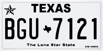 TX license plate BGU7121