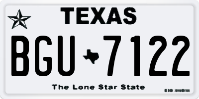 TX license plate BGU7122