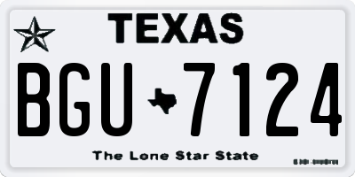 TX license plate BGU7124