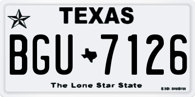 TX license plate BGU7126