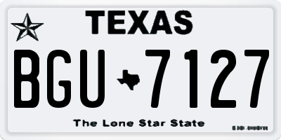 TX license plate BGU7127