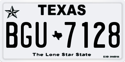 TX license plate BGU7128