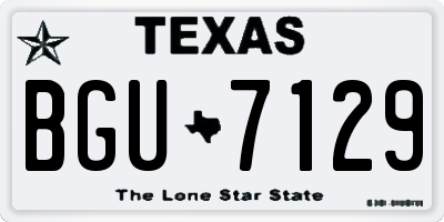 TX license plate BGU7129
