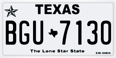 TX license plate BGU7130