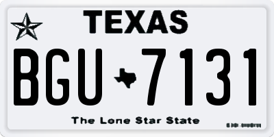 TX license plate BGU7131