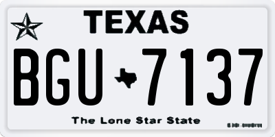 TX license plate BGU7137