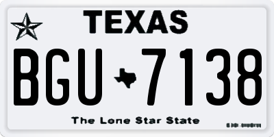 TX license plate BGU7138